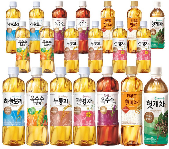 건강차 500ml 7종(하늘보리3+결명자차3+누룽지차3+옥수수수염차3+자색옥수수3+현미차3+헛개차2)