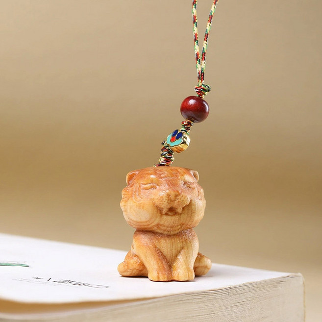 십이지신 띠 키링 귀여운 원목 12간지 띠별 열쇠고리, 1개, 원목 호랑이띠