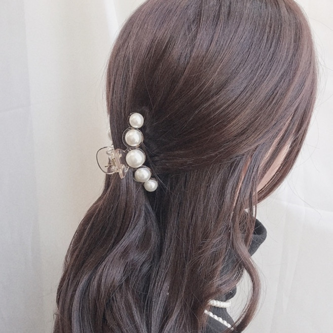 레인걸 국내제작 진주집게핀(반묶음용 작은사이즈) 반머리 머리핀 (A6039)