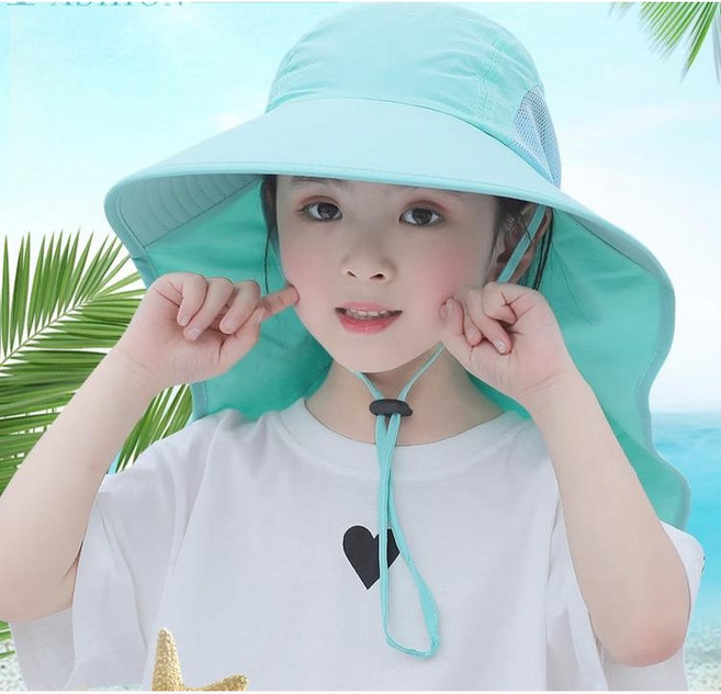 [더문풀문][만족후기]가족플랩캡 /목안타는모자/워터 수영모자 UV차단 아쿠아 워터파크 물놀이 성인용/아동용 무지 플랩캡