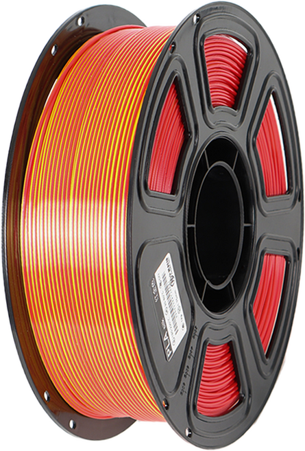 실크 PLA 3D 프린터 필라멘트 1.75mm 듀얼컬러 1KG (광택) 다색 변환 3D 프린터 필라멘트 고정밀도 대부분 FDM 3D프린터 호환, 레드&골드