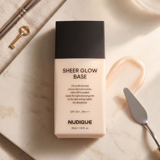누디크 수분 광채 물광 메이크업 베이스 쉬어 글로우 베이스 SPF50+ PA+++ 쌩얼 크림 레이어 자외선 톤업, 누드/베이지, 1개