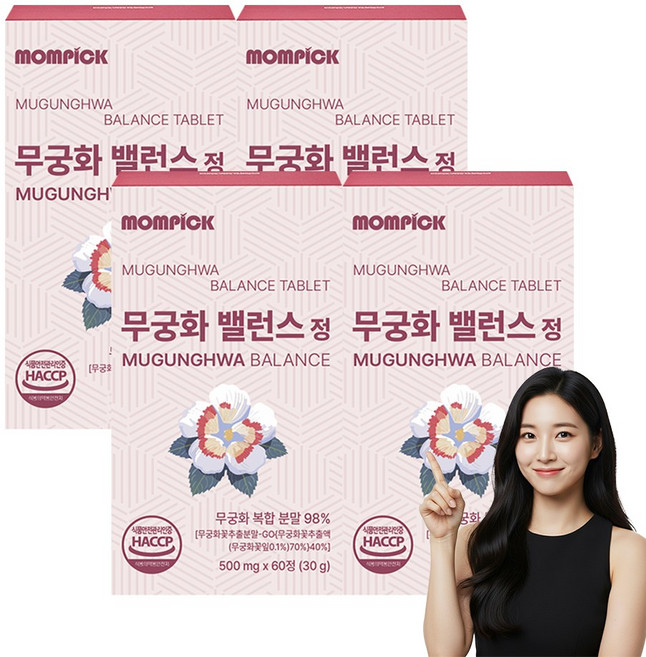 맘픽 무궁 화 핏 식약청인증 정품, 4개, 60정