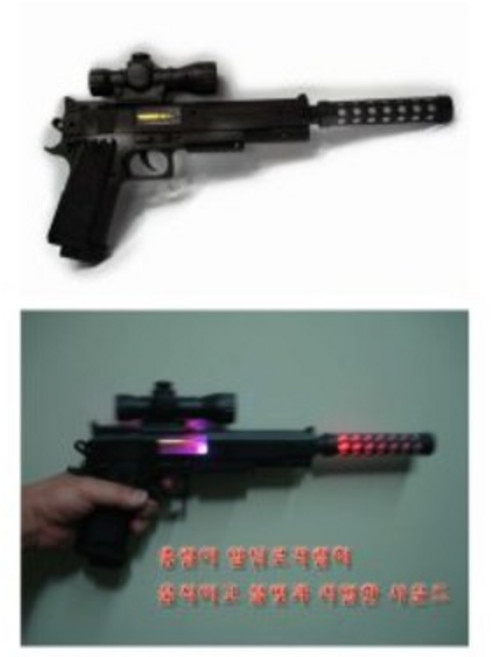 소음기전자총 전동총 발사총 불빛사운드총 장난감총 전동건 진동총 발사총, 1개