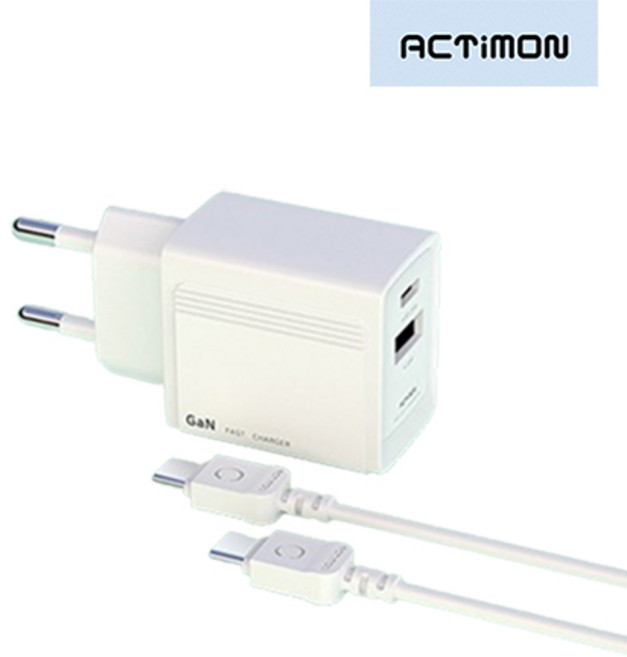 엑티몬 PPS3.0 PD 25W 2포트 초고속 가정용충전기(+C to C케이블포함), 1개