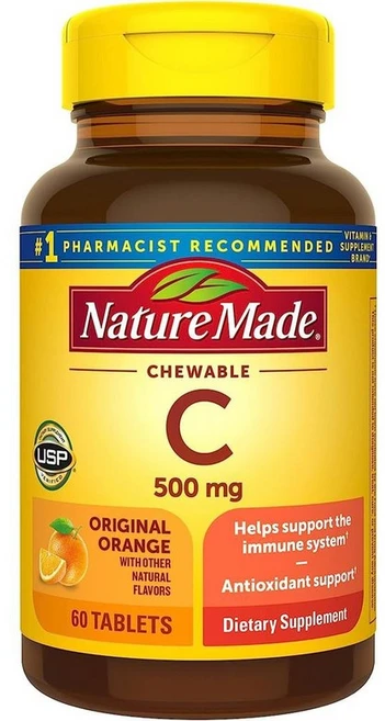 네이처메이드 비타민 C 500mg 츄어블, 1개, 60정 - 쿠팡