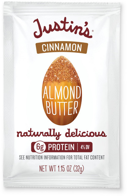 저스틴스 시나몬 아몬드 버터 스퀴즈 팩 32.6g Justins Cinnamon Almond Butter Squeeze Pack 1.15 OZ, 계피, 1개, 32g