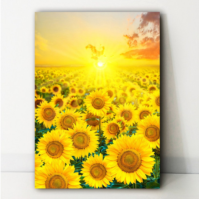 화색갤러리 풍수 인테리어 대형 해바라기 그림 액자16종 프리미엄 캔버스천으로 인화, 06해바라기