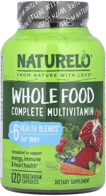NATURELO 홀 푸드 컴플리트 종합비타민 남성용 베지 캡슐 120정, NATURELO홀푸드컴플리트종합비타민남성용베지캡슐120, 1개 - 쿠팡