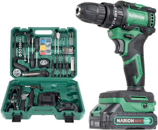 나리온 21V 무선 전동 드릴 드라이버 고급형, 21V 풀세트, 1개