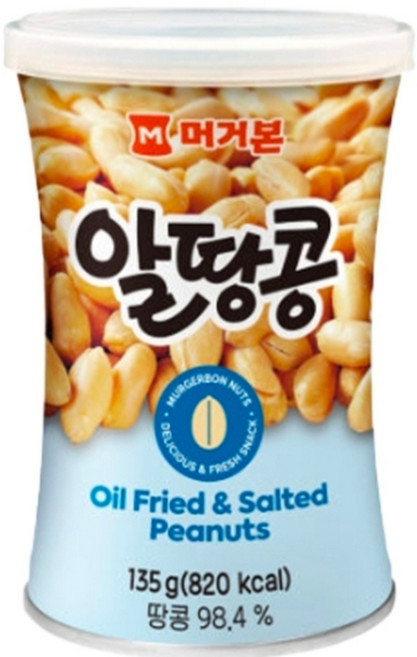 머거본 알땅콩 오일프라이드 땅콩 소금땅콩 간식, 135g, 3개