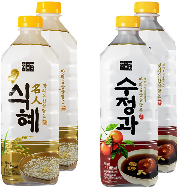하늘청 오리지날 명인식혜 1.8L x 2p + 수정과 1.8L x 2p 세트, 1세트