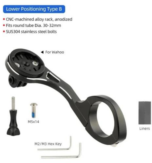 자전거 컴퓨터 확장 전면 스탠드 핸들 바 마운트 카메라 브래킷 어댑터는 GoPro 스포츠 카메라/Garmin/Bryt, 05 Lower WH K03H, 한개옵션1