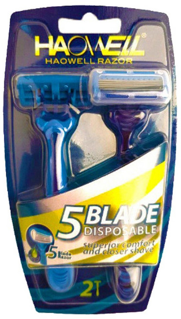 하오웰 5중날 일회용 면도기 2입 X 1개 / 휴대용