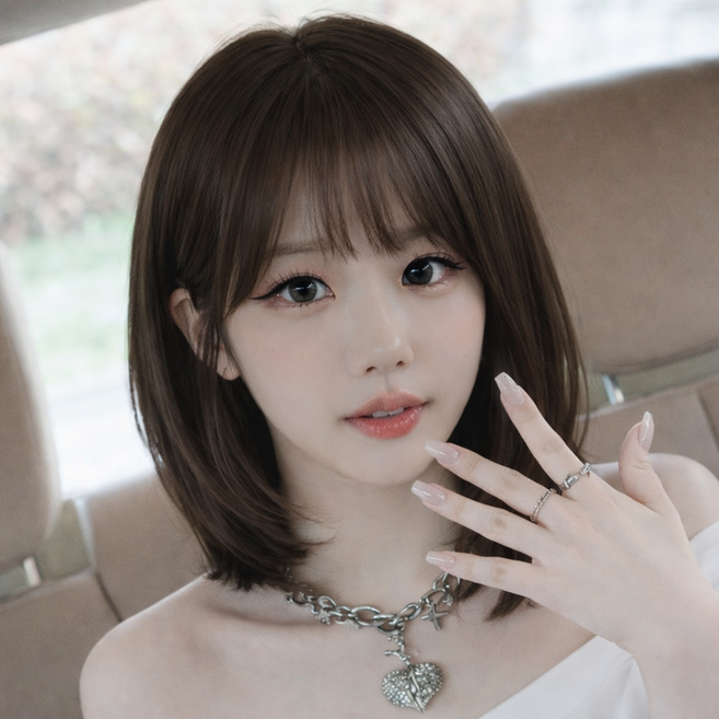 모람 여자 단발 가발 내츄럴 여성 통가발 자연스러운 앞머리 스타일 가발망 포함, 라이트 브라운, 1개