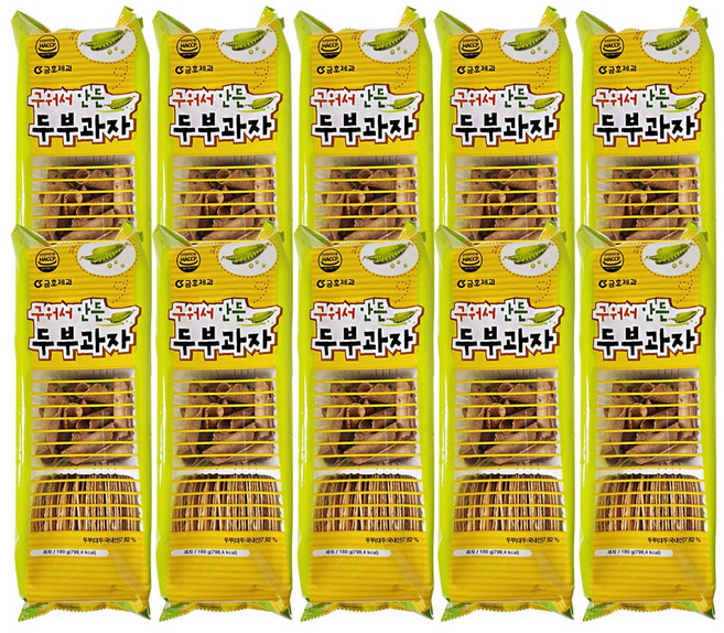 금호제과 구워서 만든 두부과자 주전부리 담백한 과자, 180g, 10개