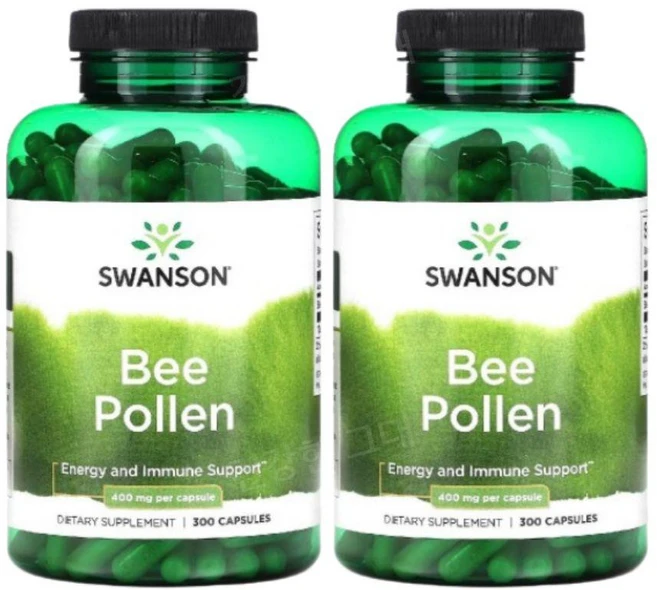 스완슨 꿀벌화분 비폴렌 400mg 300캡슐 2개 벌화분 BeePollen, 300정 - 쿠팡
