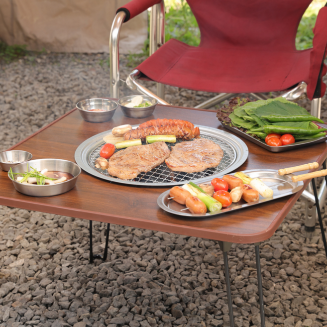 플라츠 화로 숯불 테이블 캠핑 만능 접이식 화로대 테이블 수납가방 세트