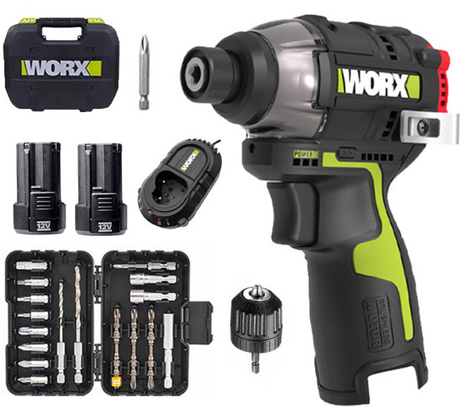 웍스 WU132X 풀세트 WORX 충전 임팩 드릴 드라이버 2.0Ah 배터리 2개 너구리해외쇼핑, 1개