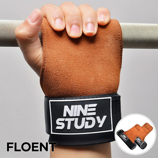 플로엔트 스트랩 헬스 손목 파워 리프팅 좌우세트, 1세트, 브라운(brown)