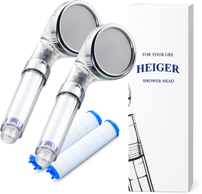 필터샤워기 녹물제거 샤워기헤드 수압상승 절수 미세홀, 실버, 2세트