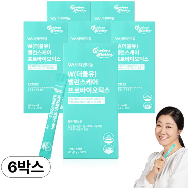 비타민마을 더블유 밸런스케어 프로바이오틱스 질 유래 유산균, 2g, 180개