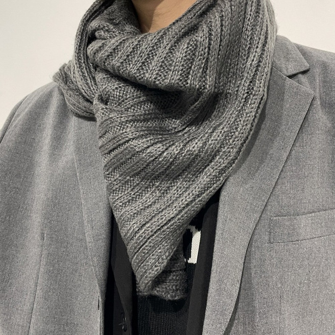 빅애플샵 남성 넥워머 겨울 니트 머플러 숄 목도리 남녀공용 멀티 스카프 scream 4 love