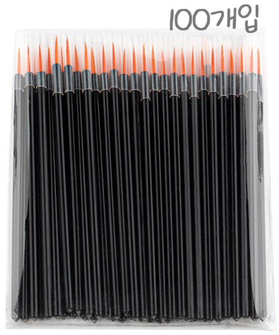 일회용 아이라이너 메이크업 브러쉬, 100개, 오렌지색