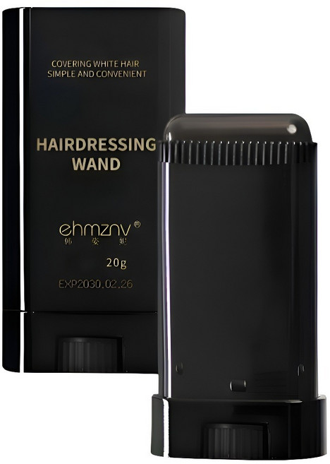 1+2 방수 땀방지 흰머리 커버 빗처럼 바르는 헤어스틱 염색 헤어스틱, 스틱 내추럴 블랙*6