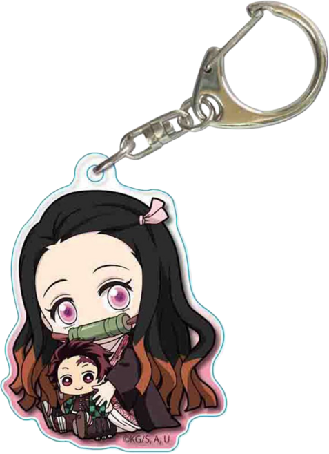 <귀멸의 칼날> 캐릭터 아크릴 키링/키체인/열쇠고리 허깅SD 14종, G-003631. 카마도 네즈코, G-003631. 카마도 네즈코