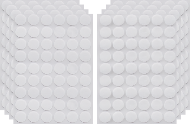 54쌍+54쌍 원형 양면 접착 찍찍이, 화이트 10mm (T503), 216개
