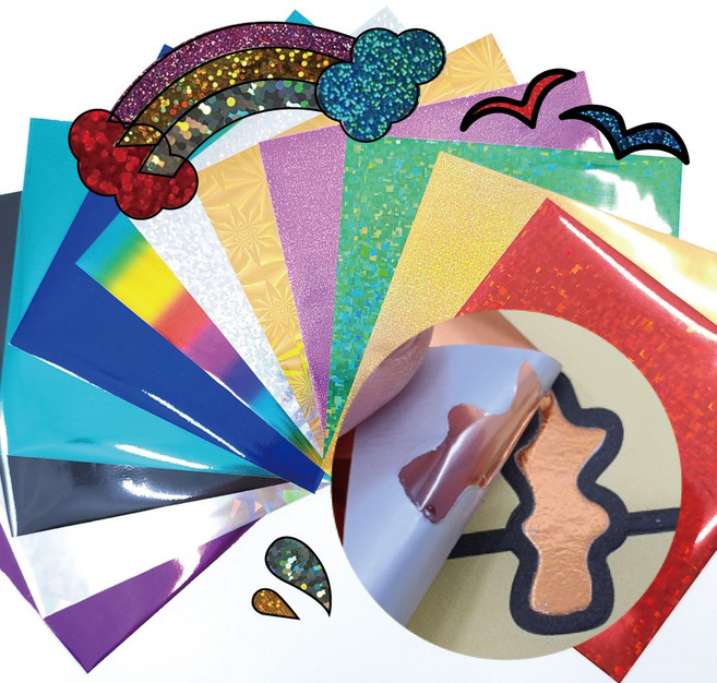 [꼬메빔보]홀로그램틴트지 포일아트색지 포일아트페이퍼, 1개