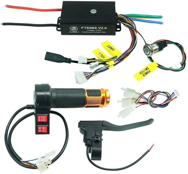 FLIPSKY 전기 스케이트보드 스쿠터 Ebike 속도 컨트롤러용 NON-VESC 알루미늄 케이스 포함 FT85BS V2.0, 01 Accelerator brake