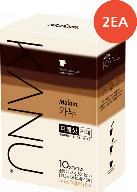맥심 카누 더블샷 라떼 (13.5G*10입), 2개, 10개입