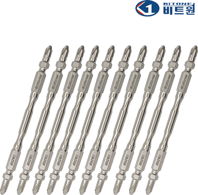 비트원 토션 십자 양용 드라이버 비트 슬림형 PH2 X 110mm S-POWER, 10세트