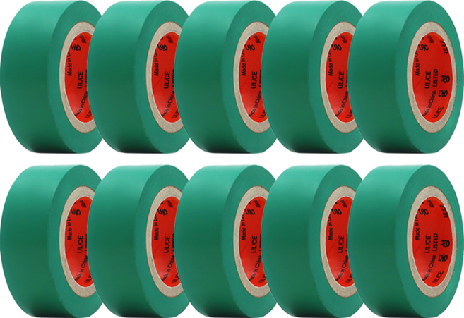 [당일발송] 전기테이프 절연테이프 20mm X 9M(10개입) 녹색, 10개