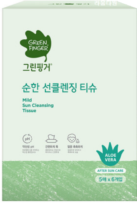 그린핑거 순한 선클렌징 티슈, 30매입, 30개