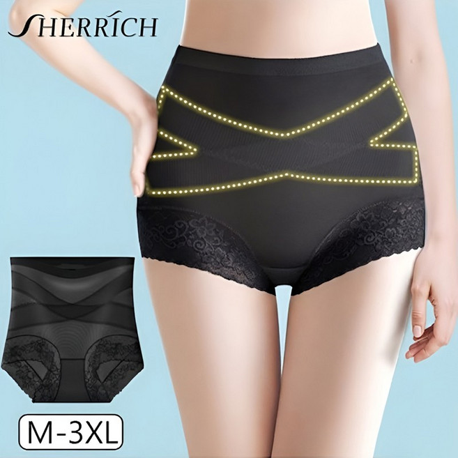 Sherrich 여자 보정속옷 하이웨스트 7A 항균 방취 코르셋 보정팬티