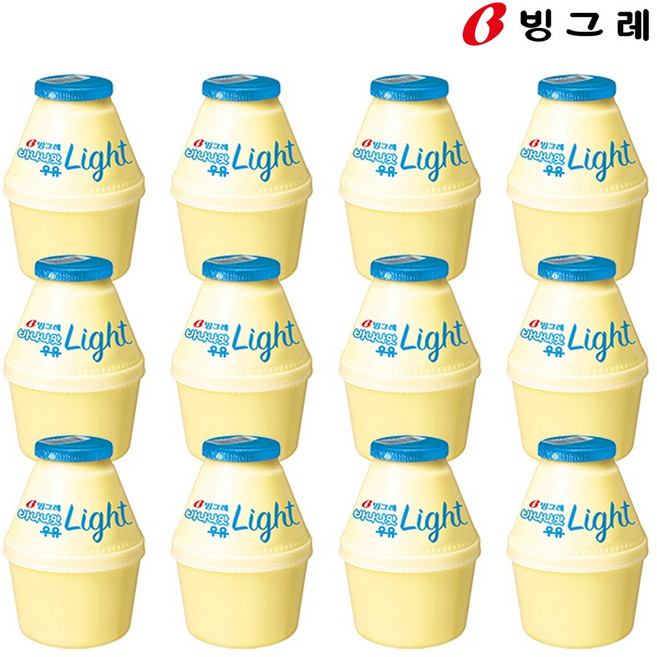 빙그레 바나나맛우유 Light 240ml 12개