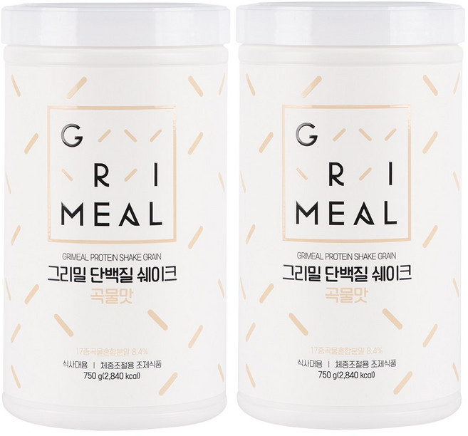 그리밀 단백질쉐이크 곡물맛, 750g, 2개