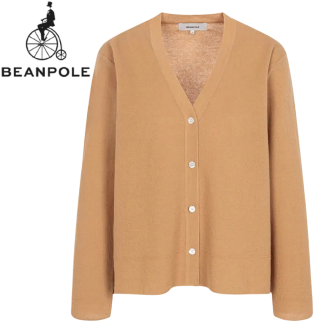 [백화점출고] 빈폴 여성 브이넥 가디건 루즈핏 코튼 혼방 루즈핏 간절기 아우터 여행 데일리룩 오피스룩 산책 체온 조절