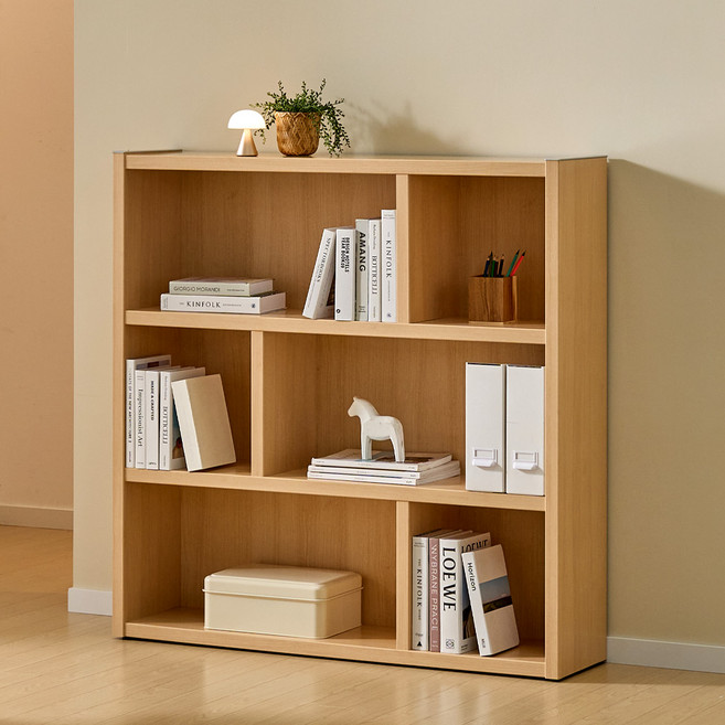 동진가구 36T 두꺼운 낮은책장 와이드 오픈B형 3단 책장 1200, 메이플