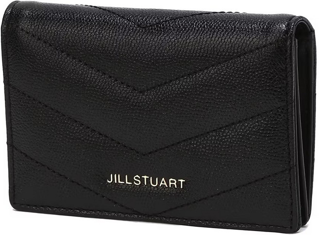 질스튜어트 여성 블랙 천연 소가죽 퀼팅 명함 카드지갑 JAHO1F100BK