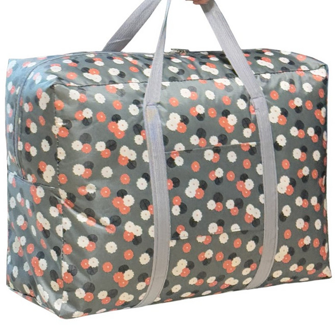 대용량 이불수납 가방 120L 여행 이사 옷정리 옥스포드 보관백, 1개, 블루플라워