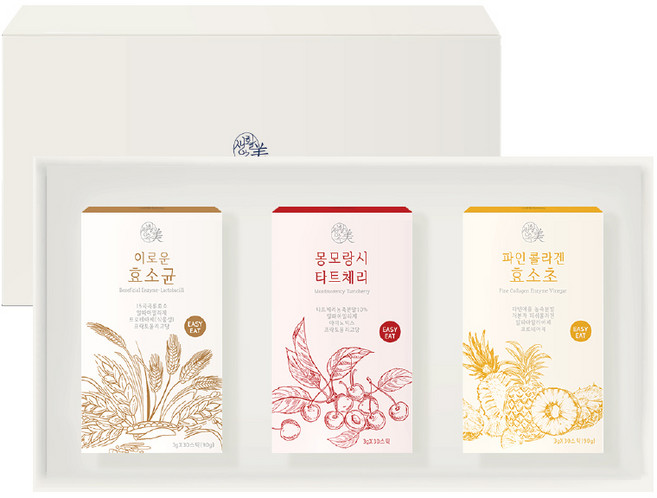 효소식품 3종세트 이로운 효소균 파인 콜라겐 효소초 몽모랑시타트체리 곡물효소 분말, 90g