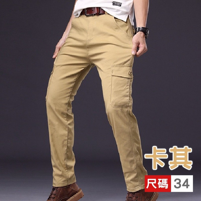 耐刮耐磨工裝褲 男工作褲 登山褲 多口袋休閒潮流直筒寬鬆褲