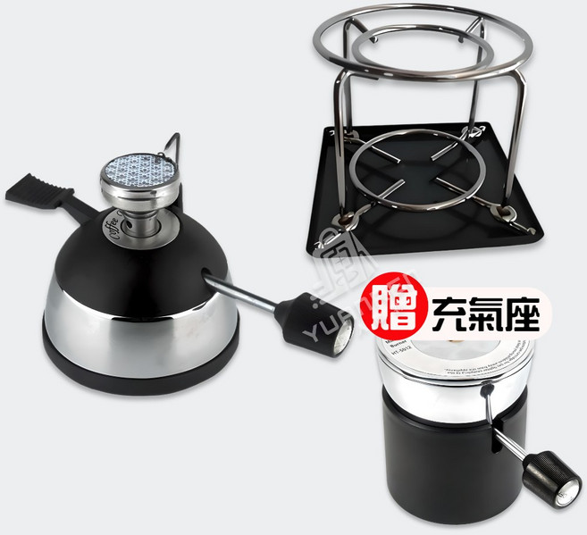 AKIRAKOKI 正晃行 迷你瓦斯爐, 不銹鋼色 黑色, 1套