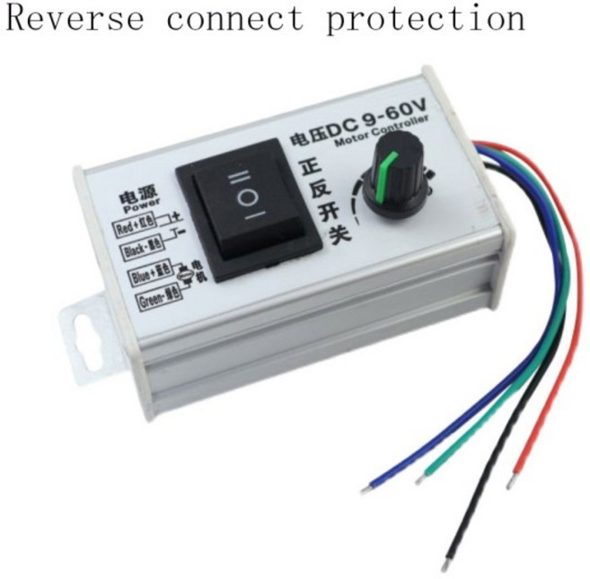 9-60V DC 모터 속도 컨트롤러 20A 25KHZ PWM DC 모터 정방향 및 역방향 제어 스위치 1-100 조정 가능한 모, 01 Enhanced, 01 0