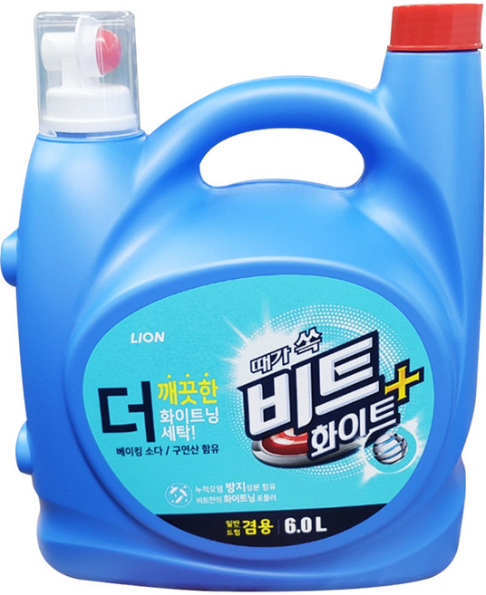 비트 화이트플러스 액체세제 일반드럼겸용 6L, 1개