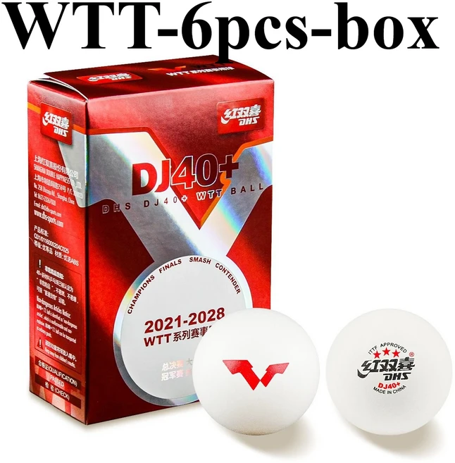 DHS DJ40W 3성급 탁구공 ABS 신소재 전문가용 ITTF 승인 탁구공 WTT 대회용 6개입/박스, 02 WTT-6pcs-box